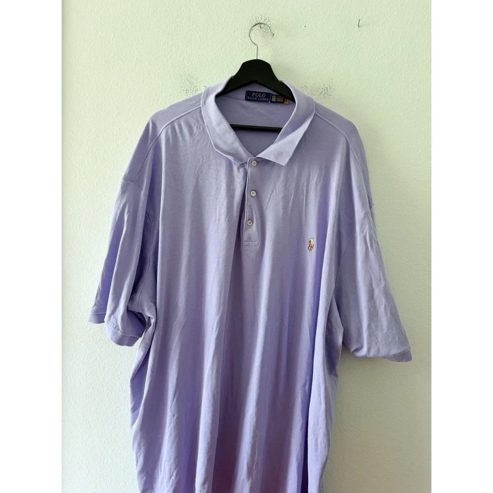 Polo Ralph Lauren Men's Polo Shirt 4XLT Purple Short Sleeve Classic Fit